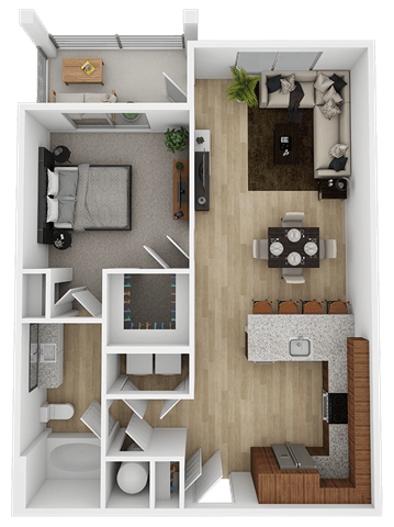 1 bed 1 bath A at The Percy Apartments, Nashville, TN